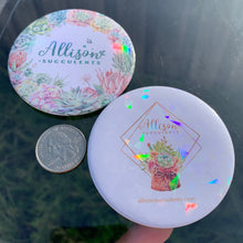 Load image into Gallery viewer, Gem Holographic “Allison Succulents Logo” Pocket Mirror
