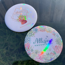 Load image into Gallery viewer, Rainbow Holographic “Allison Succulents wreath” Pocket Mirror