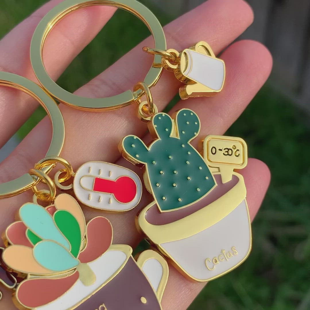 Tokidoki Cactus Keychain Kawaii Cactus Keychain, Sakura Monstera Plant  Charm Keyring