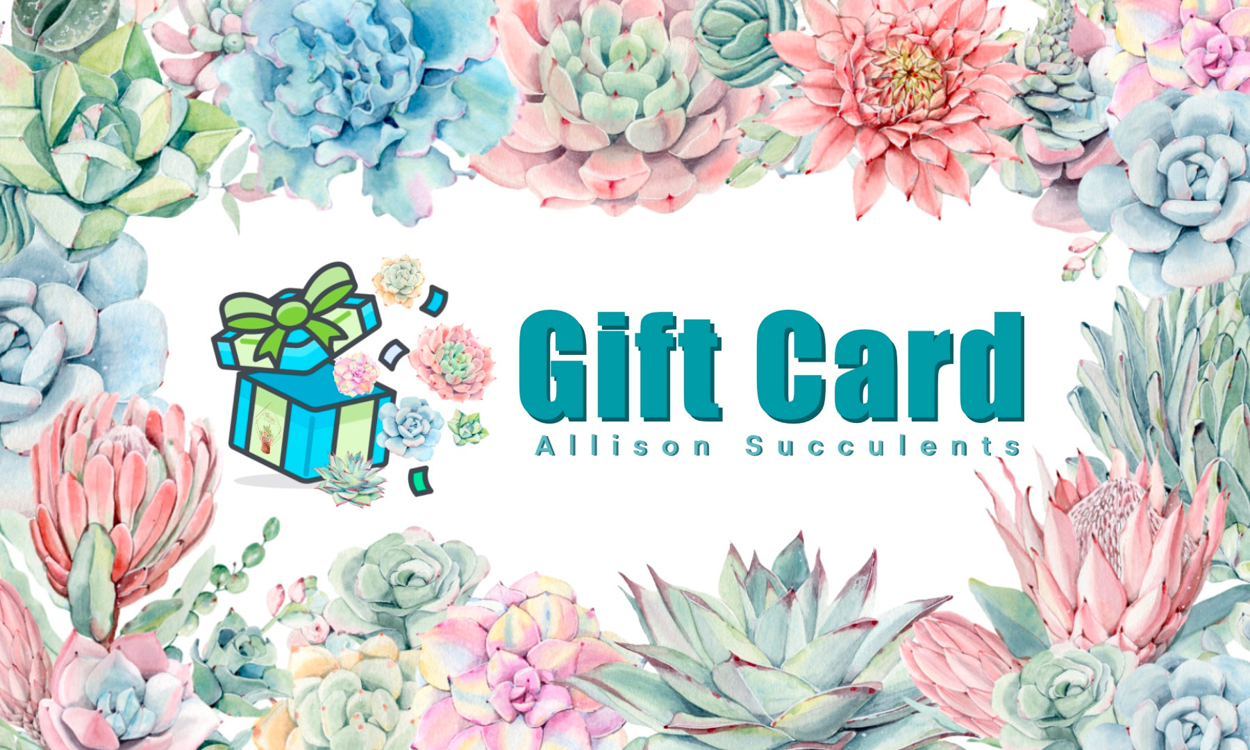 allison succulents Allison Succulents Gift Card ($10~$100)