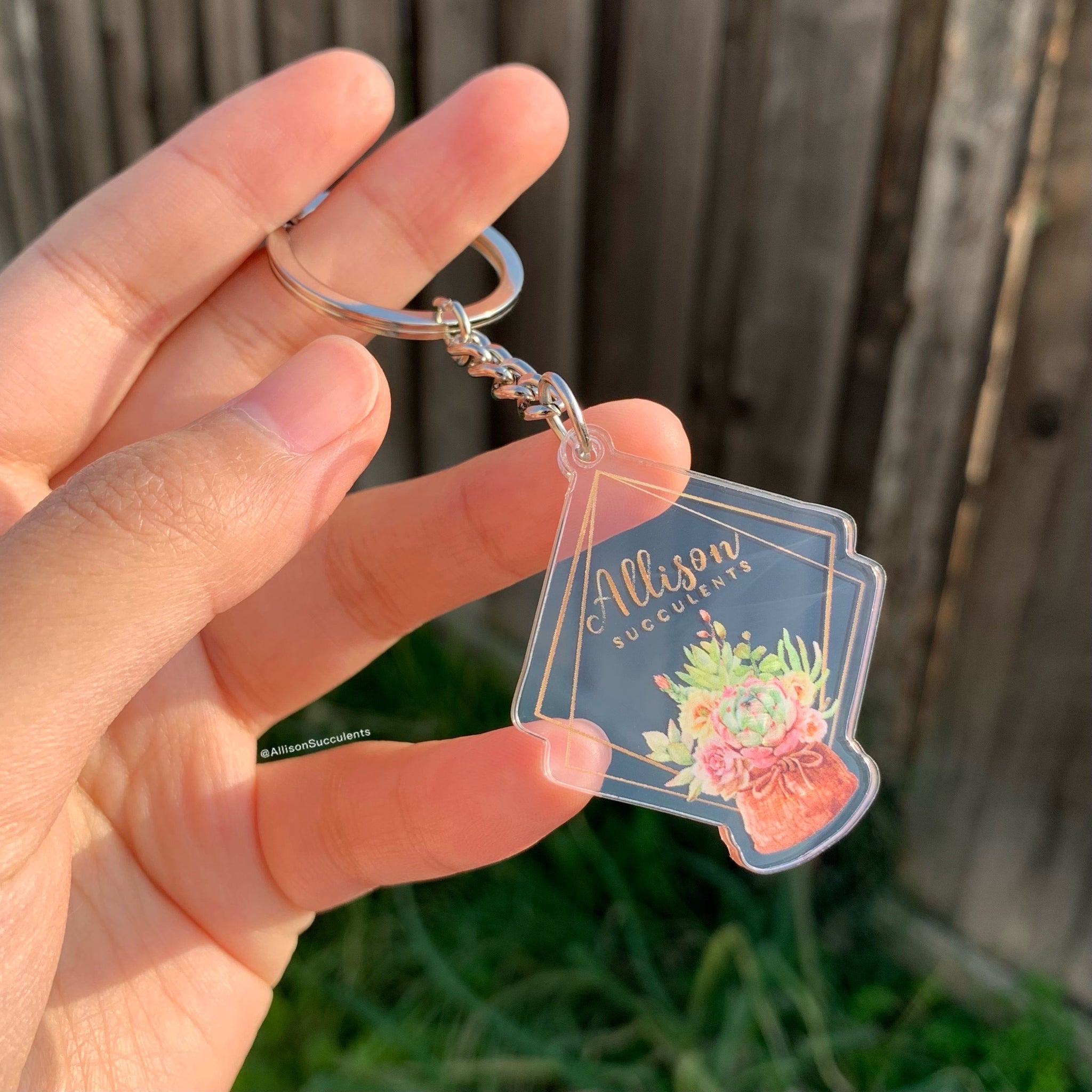 allison succulents Allison Succulents Logo' Keychain